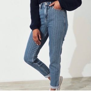 Hollister • Pinstripe Ultra High-Rise Mom Jean